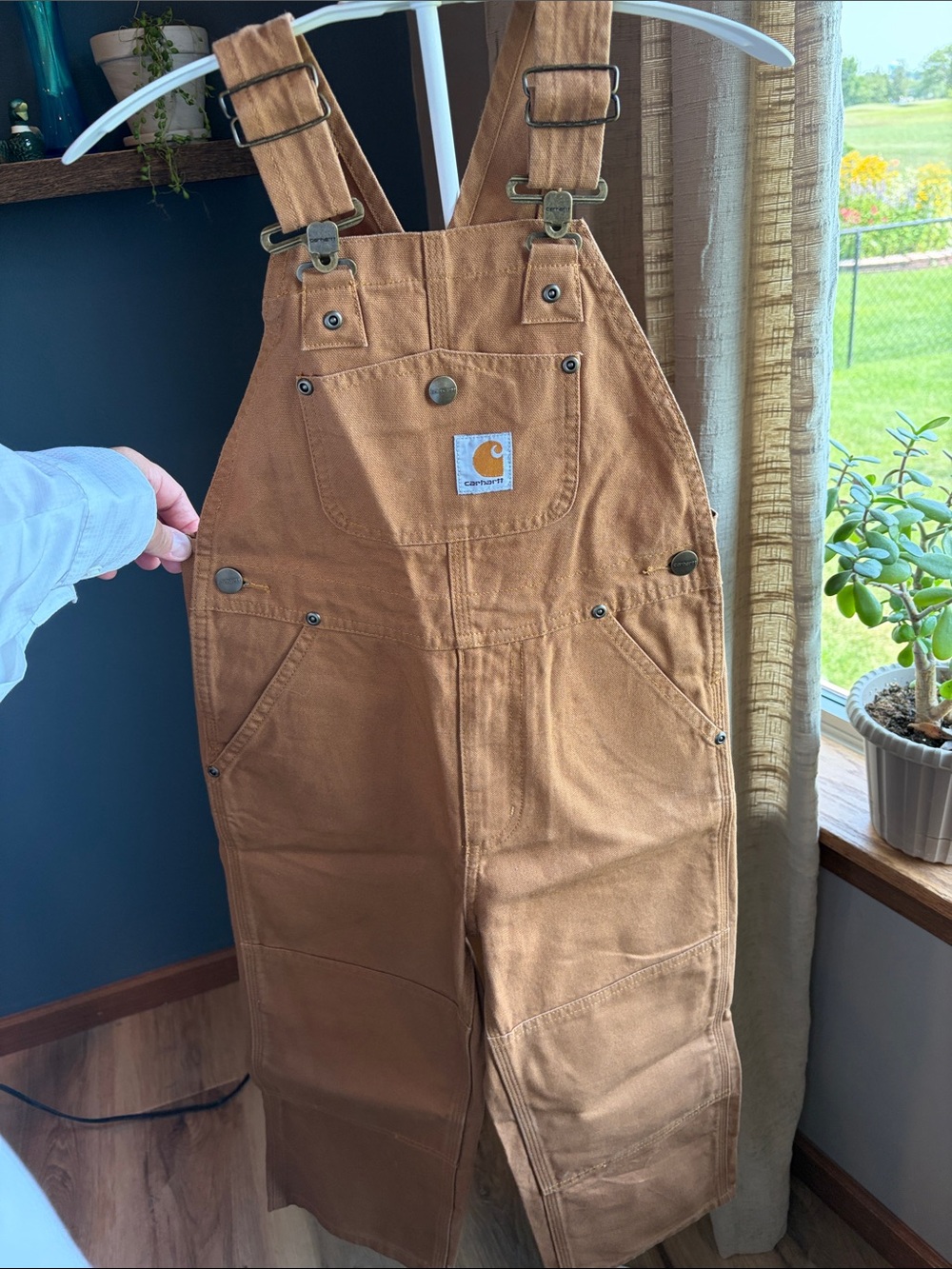 NEW Carhartt Tan/Brown Double Knee Overall Bib